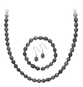 Sterling Silver Freshwater Cultured Peacock Pearl 3 piece Jewelry Set