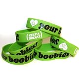 Keep A Breast 1 Inch Love Your Boobies Bracelet Green/Black