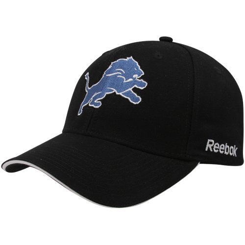 Reebok Detroit Lions Black Structured Twill Adjustable Hat