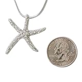 Silver and Crystal Starfish Pendant Necklace Fashion Jewelry