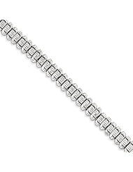 Genuine .925 Sterling Silver Diamond Fancy Bracelet 20.5 Grams . 100% Satisfaction Guaranteed.