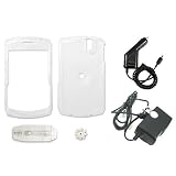 Rim BlackBerry 8300 Curve PDA Smart Phone Translucent Clear Snap-On Crystal Protective Case Cover with Removable Belt Clip - - Bundled with 12v Rapid Premium Car Charger and Home Travel Wall AC Adapter Charger