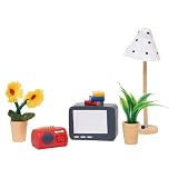 Goki 51934 - Accessoires Wohnzimmer, 17-teilig, Puppenhausm�belvon "Goki"