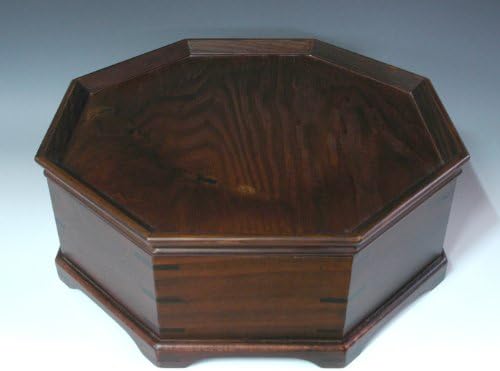 Antique Alive Tabletop Octagonal Four Compartment Divided Natural Grain Wooden Tea Set Coffee Wine Serving Platter Tray Container Box Storage Holder