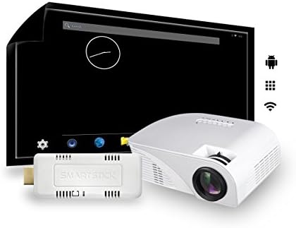 Home Cinema Theater Multimedia Portable LCD LED Projector Movie Night COMPLETE PACKAGE with Wi-Fi SmartStick Custom Android PC Mini Computer (Custom Projection Screen Options)