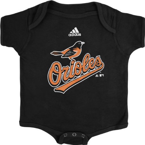 Baltimore Orioles Black adidas Team Logo Newborn/Infant Creeper