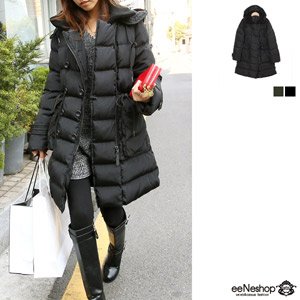 (イイネショップ) eeNeshop シンプル フード ダウン コート