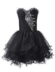 Strapless Lace-Up Beaded Ruched Sequined Cocktail Short Acrylic Homecoming Dress/Bridesmaid Dress/Prom Dress 