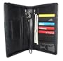Leather Crocodile Print Organizer Card Holder Wallet Black Color