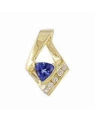 14K Yellow Gold Tanzanite and Diamond Pendant -- LIFETIME WARRANTY/Slide