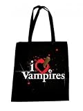 I Love Vampires Tote Bag Black