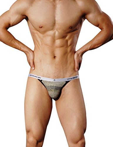 Dominik Mens Low Rise Sexy Thong Jock G-String Jockstrap (XXL(33-35"), Multi Green OQE3044)