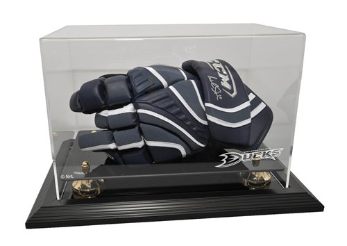 Anaheim Ducks Hockey Glove Display Case with Black Finish Base