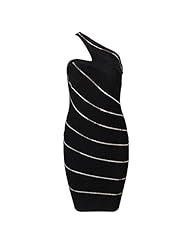 Sexy Nylon/Rayon/Spandex Sheath One Shoulder Backless Sequined Stretchy Bandage Dress/Bodycon Dress/Club Dress/Party Dress 