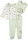 Little Me Dinosaur Lap Shoulder Set with Bib, Light Green