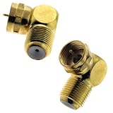 GTMax Coax Right Angle Male to Female Adapter (Gold Color)