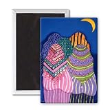 Bottoms in the Moonlight, 1990 (acrylic on.. - 3x2 inch Fridge Magnet - large magnetic button - Magnet