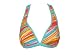 Be Creative Aqua Striped Halter Swimsuit-top L
