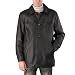 BGSD Men's New Zealand Lambskin Leather Car Coat - Black X-Large