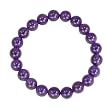 Genuine 8mm Amethyst Beaded Stretch Bracelet