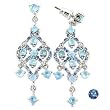 Brass Rhodium Earrings with Sapphire CZ