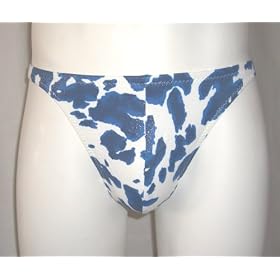 Mens Thong Swimwear Nylon/Lycra Blue Pony Print