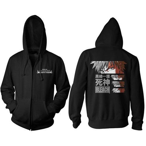 Bleach Ichigo's Deadly Eyes Men's Zip Front Hooded Sweatshirt