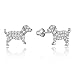 925 Sterling Silver Rhodium Plated Puppy Dog Cubic Zirconia Screwback Baby Girls Earrings
