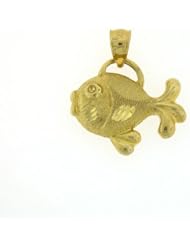 Dazzlers Solid 14k Gold Goldfish Charm Pendant Available in three colors from jewelsberry (weights: 2.1 grams only)