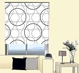 White Black & Grey CIRCLES Patterned Roller Blind / Blinds - 120cm x 170cm