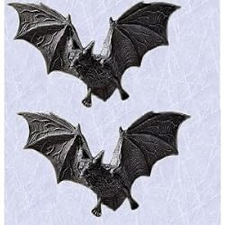 Gothic Medieval sinister Vampire Bats Wall Sculptures (set of 2)