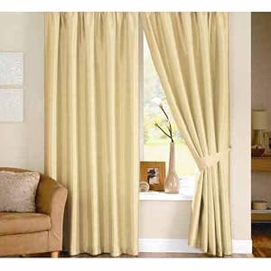 Java Cream Faux Silk EYELET Curtains 90"Wide x 108" Drop: Amazon.co.uk