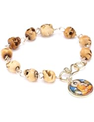 Mercedes Salazar "Skullmania" Skull Beaded Bracelet with Buddha Charm Link Bracelet