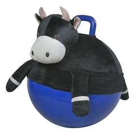 Cow Hopper Ball with Plush Cover by Barnyard Farm Friends