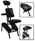New Black 3 Foam Portable Massage Chair Tattoo Chair Spa Chair