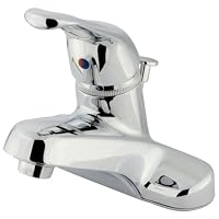 Kingston Brass KB511B Wyndham 4-Inch Centerset Single Loop Handle Lavatory Faucet with Brass Pop-Up, Polished Chrome (Not CA/VT Compliant)