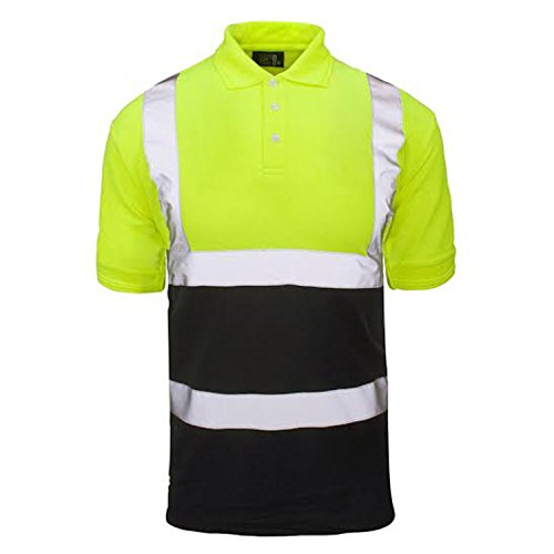 Forever 2 Tone Hi Viz Collar Safety Work High Visibility Work Wear Polo T-Shirt