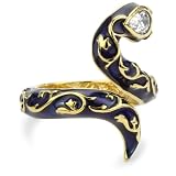 Isharya Serpent Enamel Sapphire Blue Ring