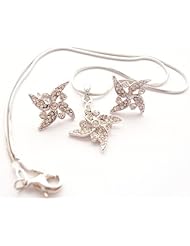 Silver Pinwheel Pendant on Chain & Matching Earrings