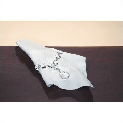Fifth Avenue Crystal Tear Drop Napkin Rings, Set of 4