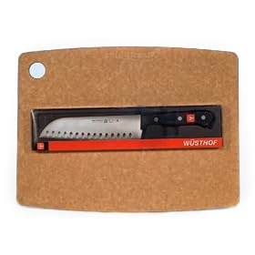 Epicurean Cutting Surfaces Natural Cutting Board with W�sthof Gourmet 7-Inch Santoku Knife by Epicurean Cutting Surfaces