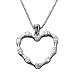 14K White Gold 10-Stone Moissanite Heart Pendant with 18