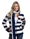 NCAA Syracuse University Kashwere U Rugby Striped Hoodie (Navy/White, Medium/4-6)