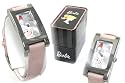 Licensed Classic Barbie Pink Genuine Leather Band Wrist Watch Rectangular Face ~ Comes in Limited Edition Collectors Tin