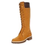 TIMBERLAND Ladies Waterproof 14 Inch Premium Boot Shoe, Wheat Nubuck by Timberland