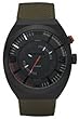 Diesel #DZ1412 Men's Green Canvas Strap LED Red Light Analog Black Dial Watch