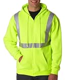 Adult USA-Made Hi-Visibility Full Zip Hooded Fleece