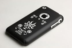 Apple iPhone 1G Soft Polycarbonate Slim fit Case - Black with Face Tattoo (Cozip Brand) Made in Korea
