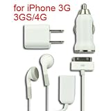 Produkt-Bild: Iprotect ORIGINAL 5 in 1 SET F&Uuml;R IPHONE 3 / 3GS / 4 / 4S Ladeger&auml;t / KFZ Ladeger&auml;t / Datenkabel / Stereoheadset mit Mic / Audio Splitter / DEUTSCHER STECKER CE KENNZEICHNUNG