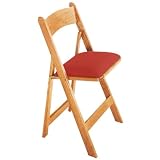 Natural Wood Poker Chair with Red Nylon Upholstery - Casino Supplies > Tables >... by Trademark Poker
